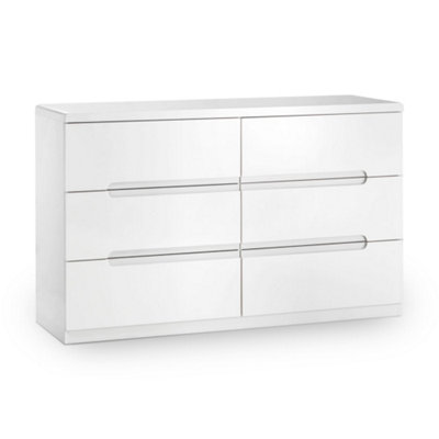 Oakham Premium Midtown 6 Drawer Wide ChestHigh Gloss White from B&Q