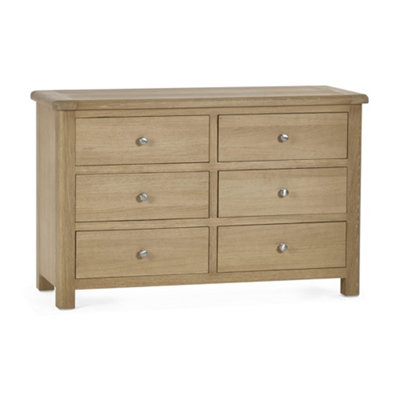 Oakham Premium Hudson Limed Oak 6 Drawer Wide ChestLimed Oak from B&Q