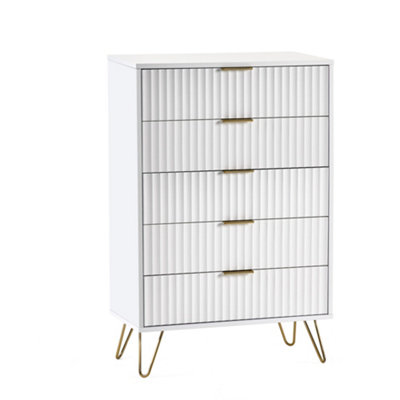 Oakham Premium Siena 5 Drawer ChestWhite from B&Q