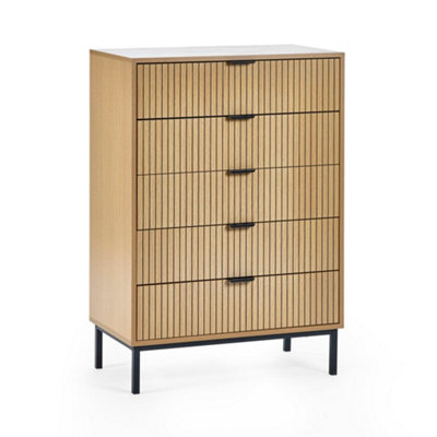 Oakham Premium Aria 5 Drawer ChestBeige from B&Q
