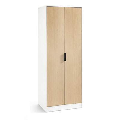 Oakham Premium Arden 2 Door Wardrobe In White & Oak from B&Q