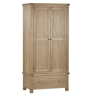 Oakham Premium Hudson Limed Oak 2 Door & 1 Drawer Wardrobe In Limed Oak from B&Q