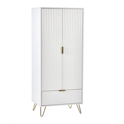 Oakham Premium Siena 2 Door & 1 Drawer Wardrobe In White from B&Q