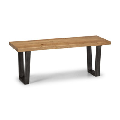 Oakham Premium Kingsley Wooden Bench In Oak With Gunmetal Frame from B&Q