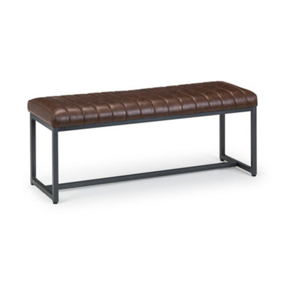 Oakham Premium Kingsley Upholstered Bench In Brown With Gunmetal Frame from B&Q