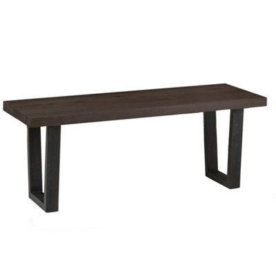 Oakham Premium Kingsley Wooden Bench In Dark Oak With Gunmetal Frame from B&Q