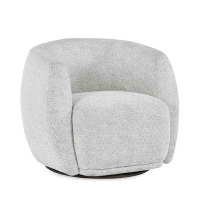 Oakham Bowline Cream Chenille Upholstered Swivel Accent Chair from B&Q