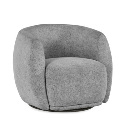 Oakham Bowline Grey Chenille Upholstered Swivel Accent Chair from B&Q