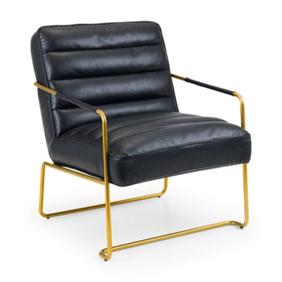 Oakham Premium Stylish Black & Gold Giorgio Chair from B&Q