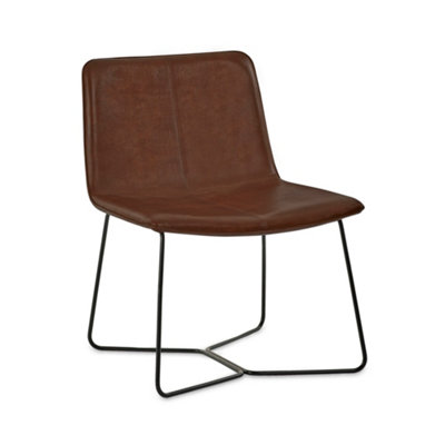Oakham Joren Tan Brown Pu Leather Lounge Chair from B&Q