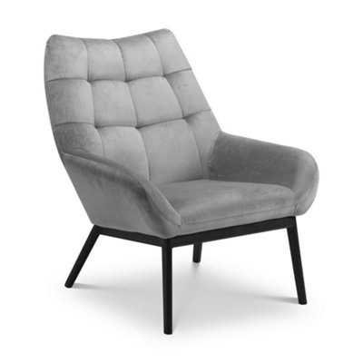 Oakham Premium Stylish Lucerne Velvet Chair In Grey from B&Q