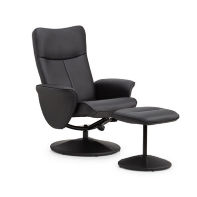 Oakham Lugano Recliner & Stool With Covered Base In Black from B&Q