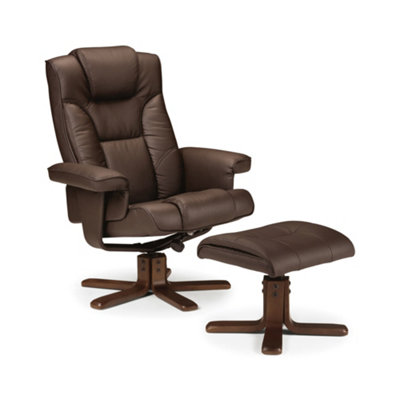 Oakham Malmo Swivel Recliner & Stool In Brown from B&Q