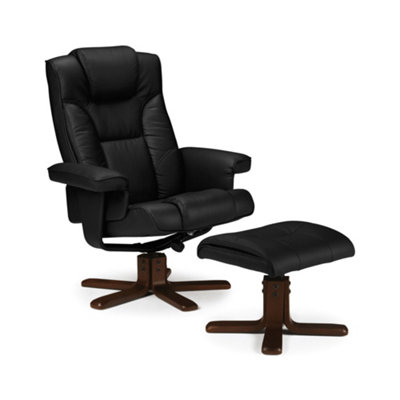 Oakham Malmo Swivel Recliner & Stool In Black from B&Q