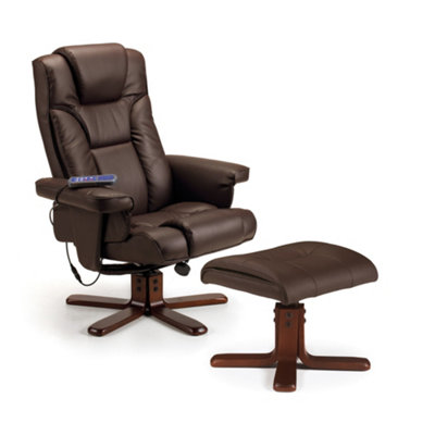 Oakham Malmo Massage Recliner & Stool In Brown from B&Q