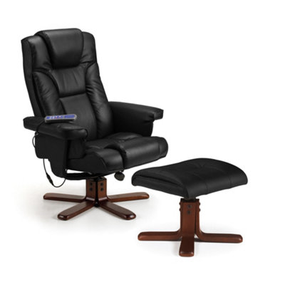Oakham Malmo Massage Recliner & Stool In Black from B&Q