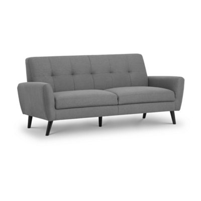 Oakham Monza 3 Seater Compact Retro Sofa In Grey from B&Q
