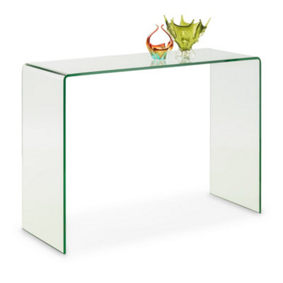 Oakham Caledon Bent Glass Console Table In Clear from B&Q