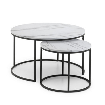 Oakham Braemar Round Nesting Coffee Table In White Marble from B&Q