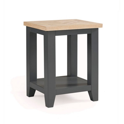 Oakham Dunvegan Lamp Table In Dark Grey And Oak from B&Q
