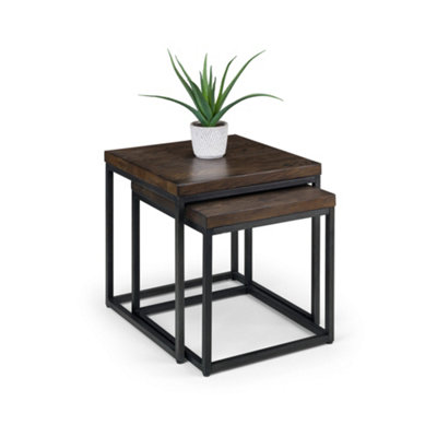 Oakham Lomond Nesting Lamp Tables In Dark Oak And Metal from B&Q