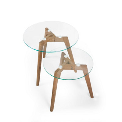 Oakham Glenfinnan Nest Of 2 Tables In Dark Brown And Clear from B&Q