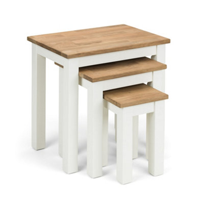 Oakham Kirkhaven Nest Of 3 Tables In Ivory And Oak from B&Q