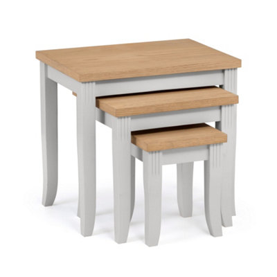 Oakham Drumlanrig Contemporary Nest Of Tables In Elephant Grey And Oak from B&Q