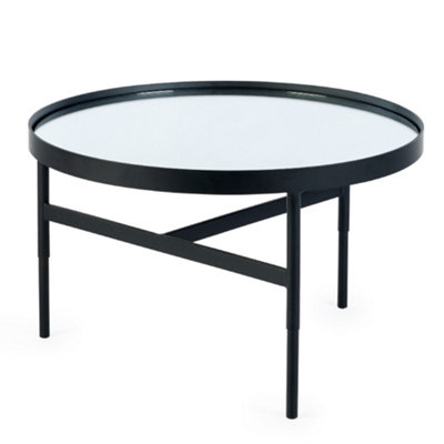 Oakham Monroe Mirror Glass Coffee Table In Black And Mirrored from B&Q