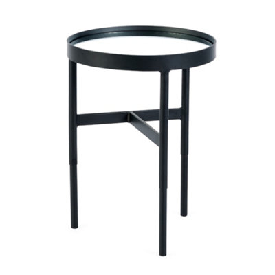 Oakham Monroe Mirror Glass Lamp Table In Black And Mirrored from B&Q