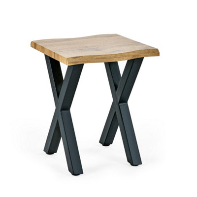 Oakham Fairmont Contemporary Lamp Table In Oak And Black from B&Q