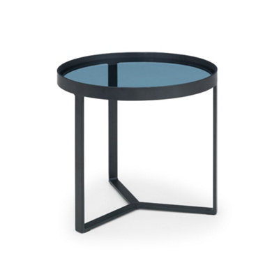 Oakham Kelburn Modern Lamp Table In Black And Smoked Glass from B&Q