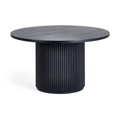 Oakham Lauriston Fluted Round Coffee Table In Black Ash from B&Q
