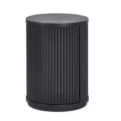 Oakham Lauriston Fluted Side Table With Door In Black Ash from B&Q