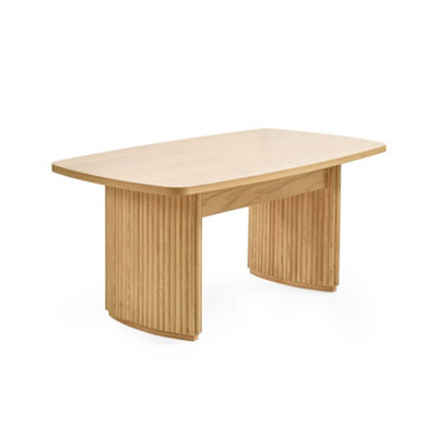 Oakham Lauriston 90Cm Fluted Compact Coffee Table In Light Oak from B&Q