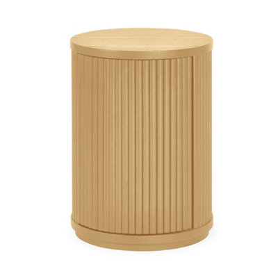 Oakham Lauriston Fluted Side Table With Storage In Light Oak Effect from B&Q