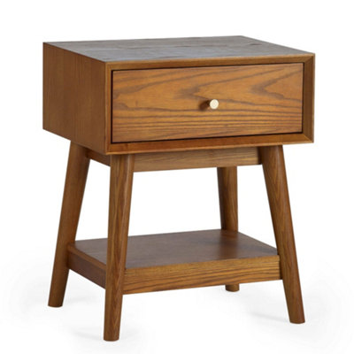 Oakham Macrae 1 Drawer Contemporary Side Table In Ash from B&Q