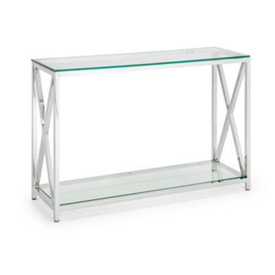Oakham Monaco Console Table In Glass And Silver from B&Q