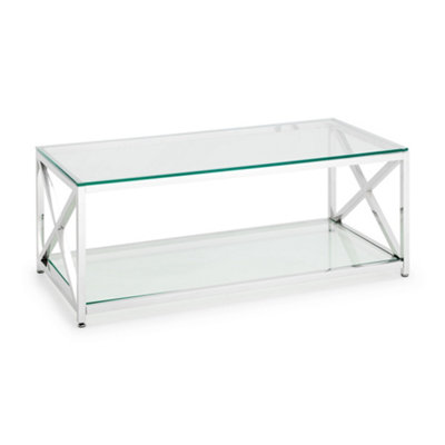 Oakham Monaco Coffee Table In Glass And Silver from B&Q