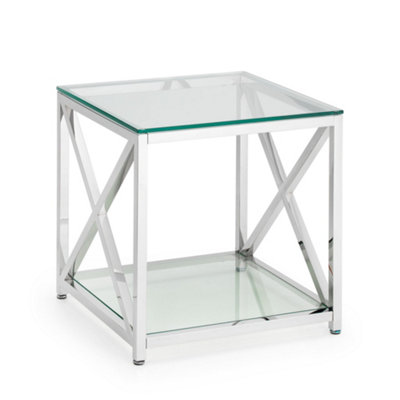 Oakham Monaco Lamp Table In Glass And Silver from B&Q