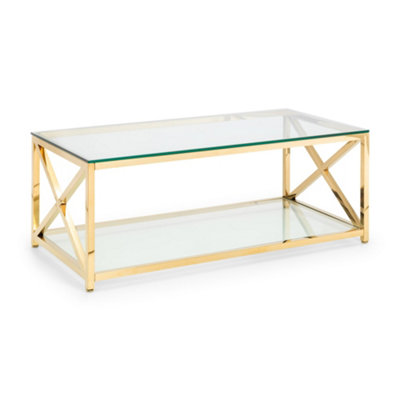 Oakham Monaco Coffee Table In Glass And Gold from B&Q