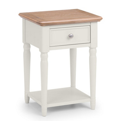 Oakham Avignon 1 Drawer Lamp Table In Limed Oak And Grey from B&Q