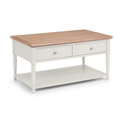 Oakham Avignon 2 Drawer Coffee Table In Limed Oak And Grey from B&Q