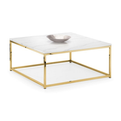 B&Q -  Valenza Coffee Table In White Marble And Gold