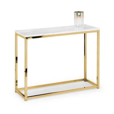 B&Q -  Valenza Console Table In White Marble And Gold