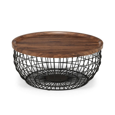 Oakham Hadley Storage Coffee Table In Walnut And Black from B&Q