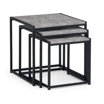 Oakham Harstad Concrete Nest Of 3 Tables In Concrete And Black from B&Q