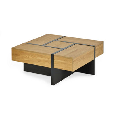 Oakham Aspen 80Cm Square Storage Coffee Table In Light Oak Effect from B&Q