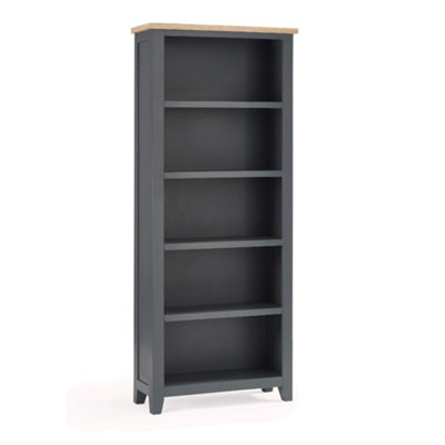 Oakham Premium Ainsley Tall Bookcase In Dark Grey And Oak from B&Q