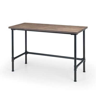 Oakham Signature Carnegie Industrial Pipe Desk In Mocha Elm And Black